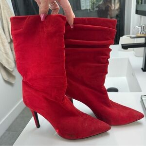 Jeffrey Campbell Red Suede Boots size 7